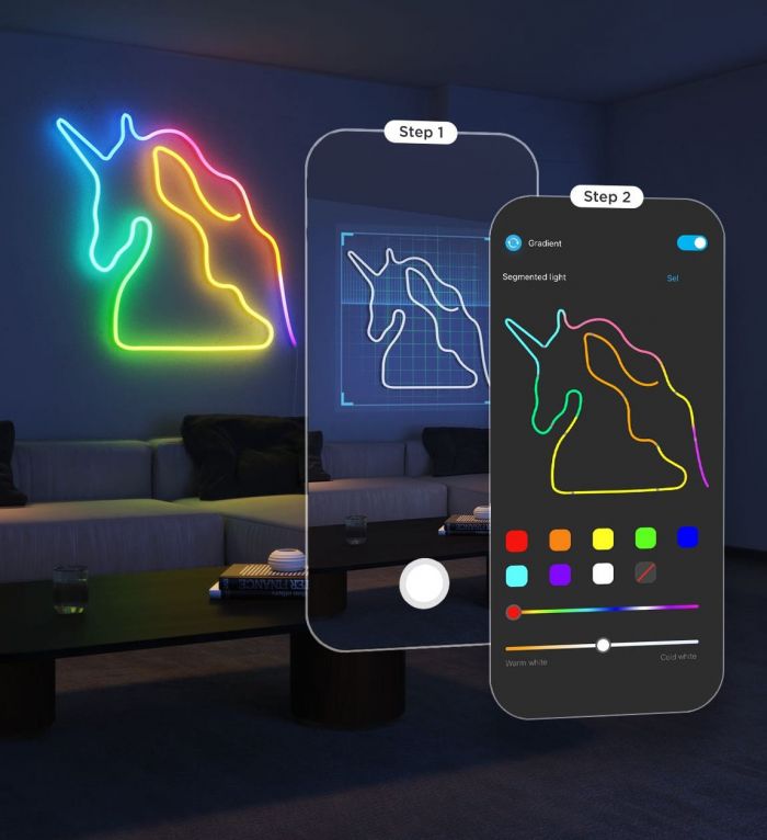 Стрічка світлодіодна розумна Govee H61D3 Neon Rope Light 2, 5м, RGBIC, WI-FI/Bluetooth, білий