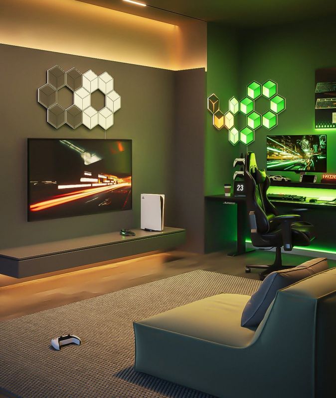 Набір настінних світильників Govee H606A Glide Hexagon Light, 7, RGBIC, WI-FI/Bluetooth, білий