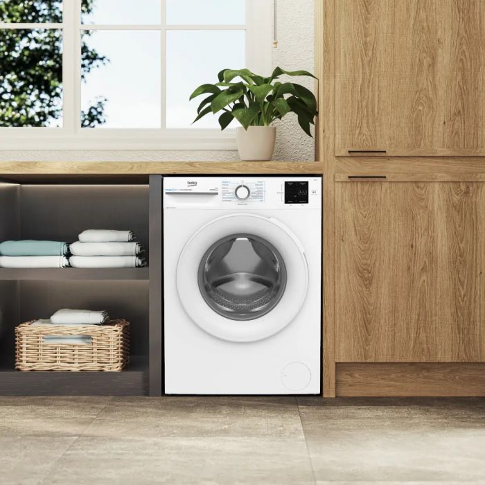 Пральна машина Beko фронтальна, 8кг, 1000, A+++ (-10%), 55см, дисплей, інвертор, ПАР, білий