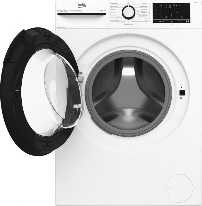 Пральна машина Beko фронтальна, 7кг, 1200, A+++ (-10%), 50см, дисплей, інвертор, ПАР, білий