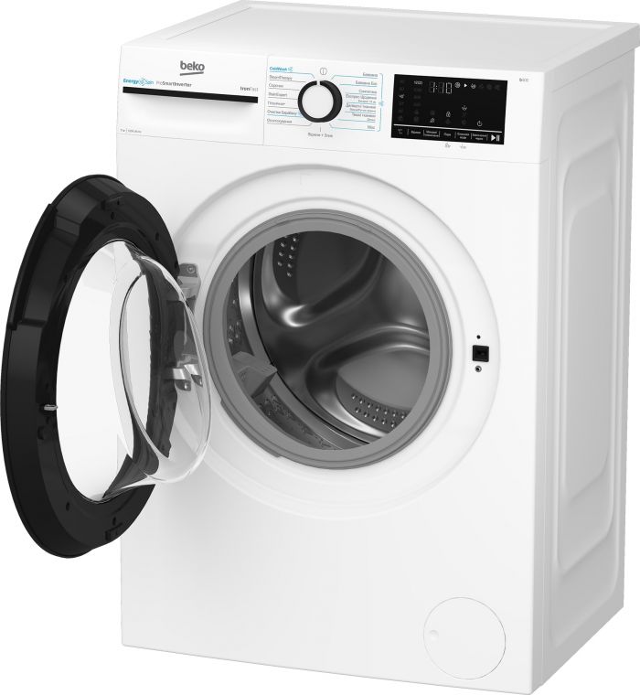 Пральна машина Beko фронтальна, 7кг, 1200, A+++ (-10%), 50см, дисплей, інвертор, ПАР, білий