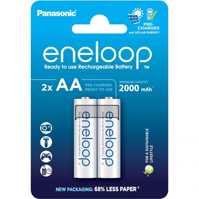 Акумулятор Panasonic Eneloop NI-MH  AA 2000 мАг, 2 шт.