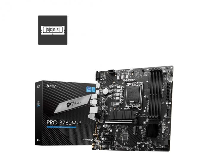 Материнcька плата MSI PRO B760M-P s1700 B760 4xDDR5 HDMI DP D-Sub mATX