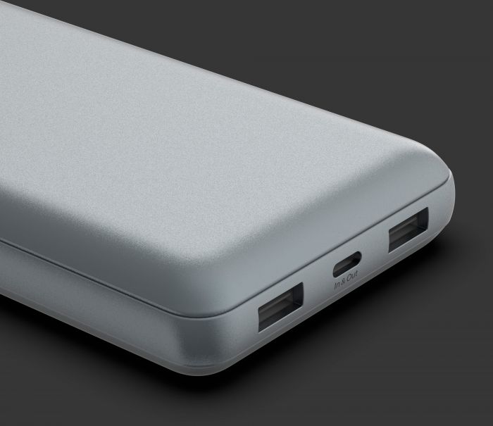 Акумулятор портативний літій-іонний Power Bank Belkin 10000мА·год, 15Вт, 2хUSB-A/USB-C, cірий