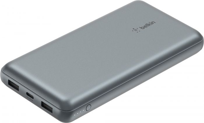 Акумулятор портативний літій-іонний Power Bank Belkin 10000мА·год, 15Вт, 2хUSB-A/USB-C, cірий