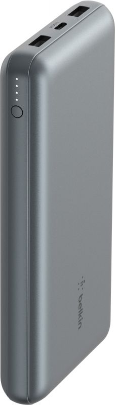 Акумулятор портативний літій-іонний Power Bank Belkin 10000мА·год, 15Вт, 2хUSB-A/USB-C, cірий