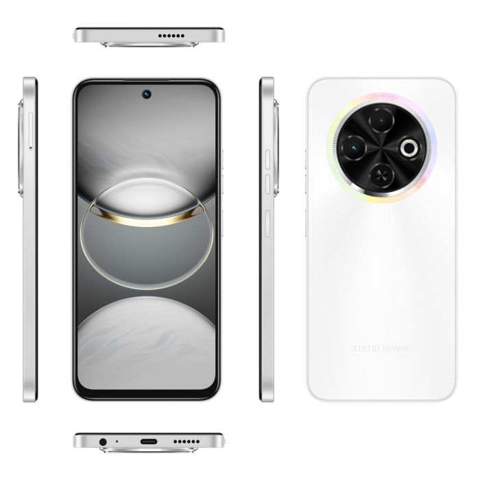 Смартфон TECNO Spark 30C (KL5n) 6.67" 6/128ГБ, 2SIM, 5000мА•год, Orbit White