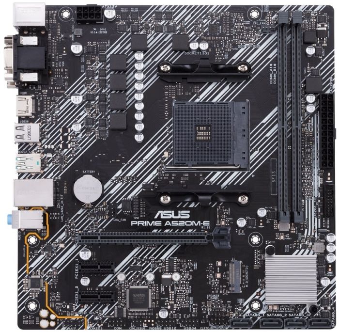 Материнcька плата ASUS PRIME A520M-E/CSM sAM4 A520 2xDDR4 HDMI D-Sub DVI mATX