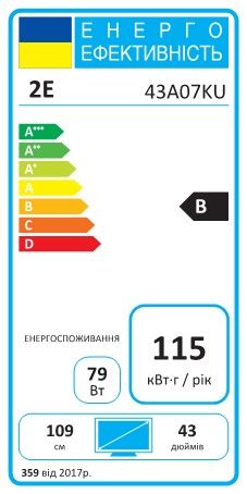 Телевізор 43" 2E LED 4K 60Hz Smart Google TV Black