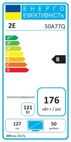 Телевізор 50" 2E QLED 4K 60Hz Smart Google TV Black
