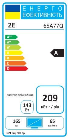 Телевізор 65" 2E QLED 4K 60Hz Smart Google TV Black