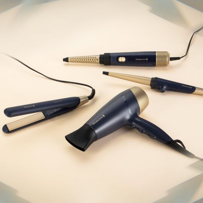 Фен-щітка Remington Sapphire Luxe , 1000Вт, 2 режими, іоніз-я, хол. обдув, кераміка, сапфіровий