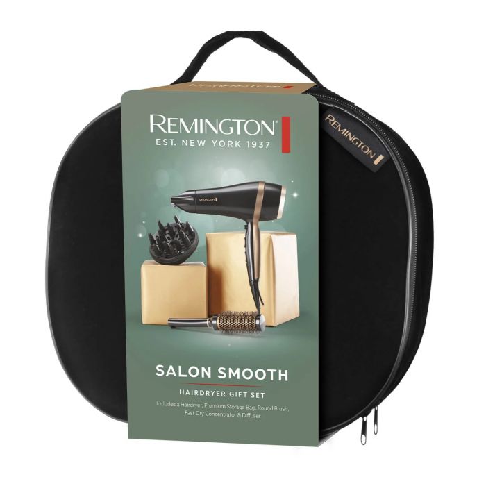 Фен Remington Salon Smooth, 2100Вт, 3 режими, дифузор,гребінець, кейс, іоніз-я, хол. обдув, , чорний