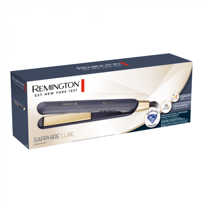 Випрямляч Remington Sapphire Luxe, 150-230С, чохол, кераміка, сапфіровий