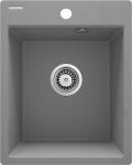 Мийка кухонна Deante Corio, граніт, прямокут., без крила, 400x500x211мм, чаша - 1, врізна, сірий металік