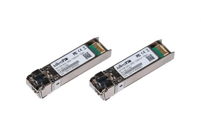 Комплект SFP-Трансиверів MikroTik XS+2733LC15D 1/10/25G 15км 1270nm + 1330nm