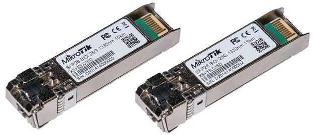 Комплект SFP-Трансиверів MikroTik XS+2733LC15D 1/10/25G 15км 1270nm + 1330nm