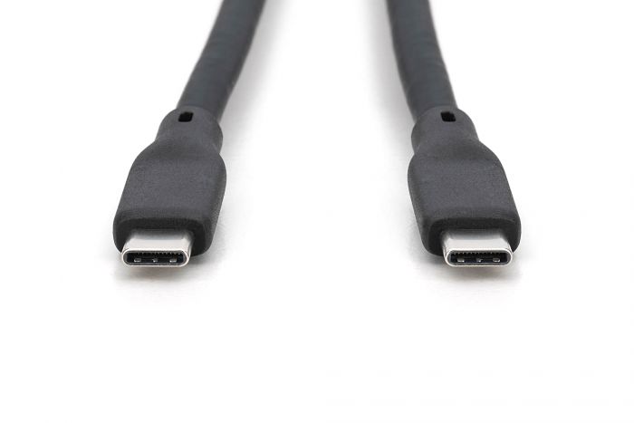 Кабель USB-C заряджання/синхронізації, DIGITUS, 1м, USB 4.0 Gen3, 40G, 240W, 8K, силіконовий, чорний