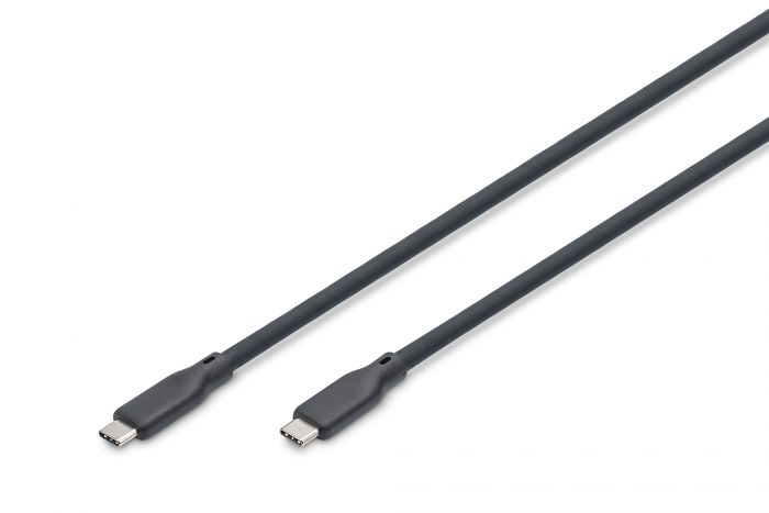 Кабель USB-C заряджання/синхронізації, DIGITUS, 1м, USB 4.0 Gen3, 40G, 240W, 8K, силіконовий, чорний