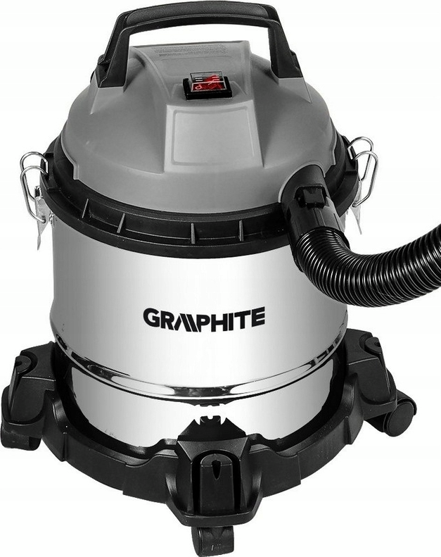 Пилосос професійний GRAPHITE, 800Вт, 12кПа, контейнер 12л, розетка 220В/800В, колеса