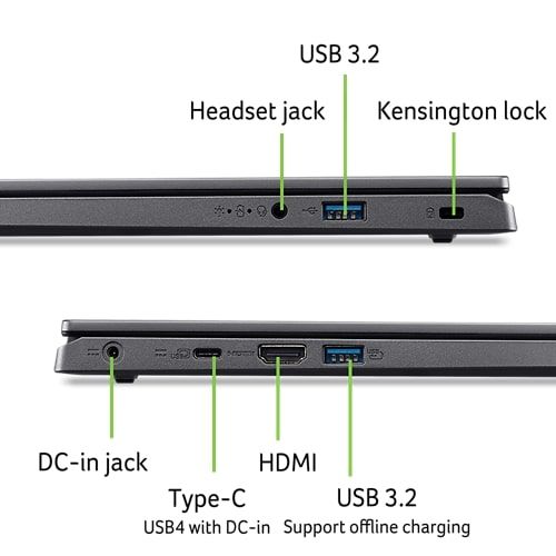 Ноутбук Acer Aspire 15 A15-41M 15.6" FHD IPS, AMD R5-8640HS, 16GB, F512GB, UMA, Lin, сірий