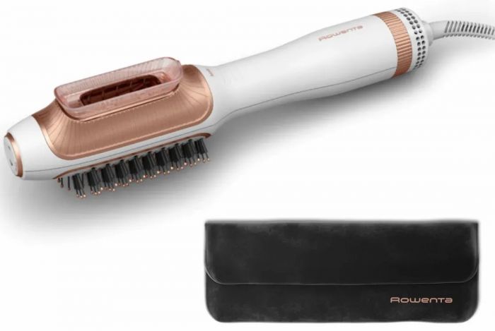 Фен-щітка Rowenta Reverso Dry&Brush 2в1, 1200Вт, 3 режими, іоніз-я, хол. обдув, насадок-2, кераміка, біло-золотистий