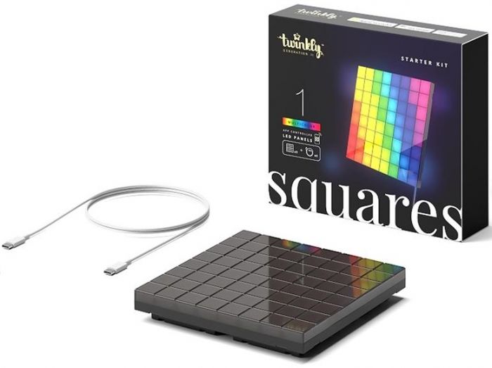 Панель Smart LED Twinkly Squares 1 Starter RGB IP20 16х16см USB-C чорний без БЖ