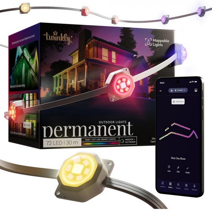 Гірлянда Smart LED Twinkly Permanent Light RGB 72 IP65 кабель білий