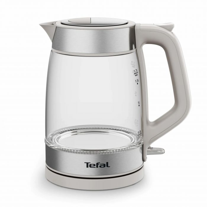 Електрочайник Tefal Glass Kettle 1.7л, скло, з підсвіткою, біло-срібний