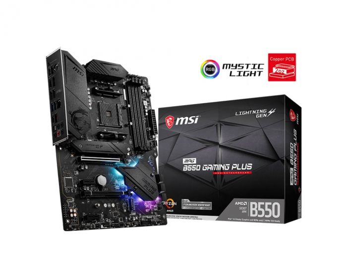 Материнcька плата MSI MPG B550 GAMING PLUS sAM4 B550 4xDDR4 HDMI DP ATX