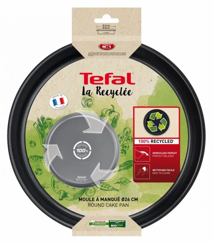 Форма для запікання Tefal La Recyclee, кругла, 26см, алюміній, чорний