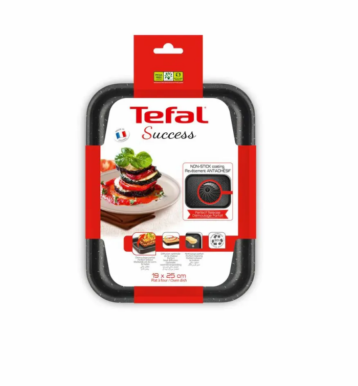 Деко Tefal Success, прямокутна, 19х25см, алюміній, чорний