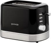 Тостер Gorenje 850Вт, підігрів, розморожування, пластик, чорний
