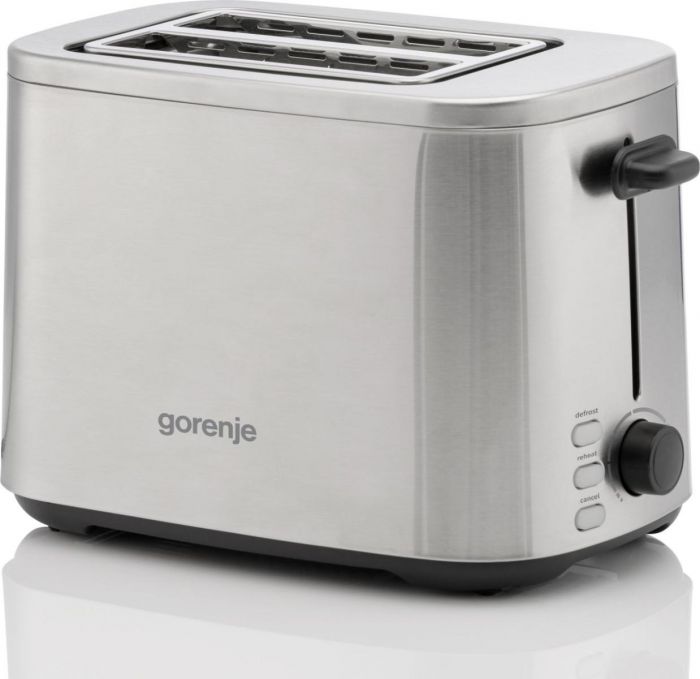 Тостер Gorenje 800Вт, підігрів, розморожування, пластик, сріблястий