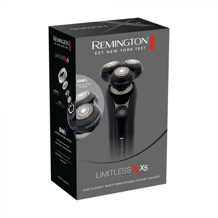 Бритва електр. Remington роторна X5 Limitless X,  бритв.головок-3, от сети, сух.+волог., тример, водонепрон., швид. зарядка, чорний