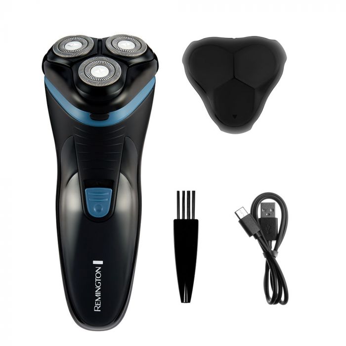 Бритва електр. Remington роторна Style,  бритв.головок-3, сух., тример, USB-C, чорно-синій