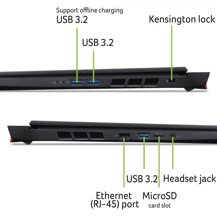 Ноутбук Acer Nitro 16 AN16-73 16" WUXGA IPS, Intel i7-14650HX, 32GB, F1TB, NVD4050-6, Lin, чорний