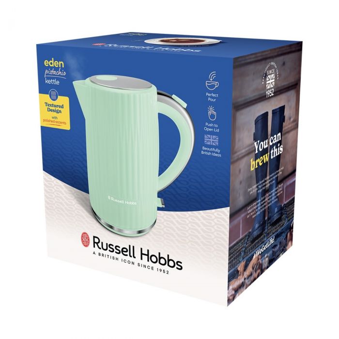 Електрочайник Russell Hobbs Eden, 1.7л, нержавіюча сталь, пластик, фісташковий