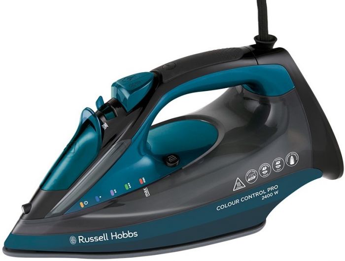 Праска Russell Hobbs Colour Control Pro, 2400Вт, 380мл, паровий удар -185гр, самоочищування, індик.температури, керам. підошва, синій