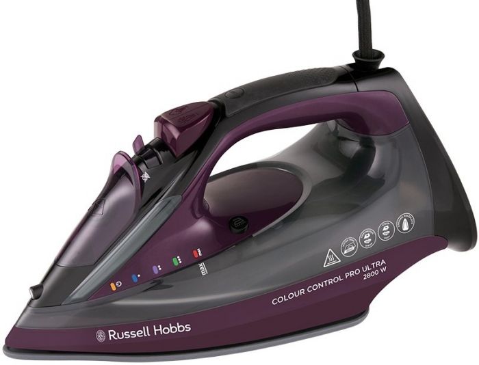 Праска Russell Hobbs Colour Control Pro Ultra, 2800Вт, 380мл, паровий удар -195гр, самоочищування, індик.температури, керам. підошва, сіро-фіолетовий