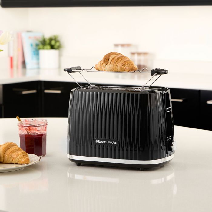 Тостер  Russell Hobbs Eden 800Вт, пластик, підігрів,разморозка, чорний