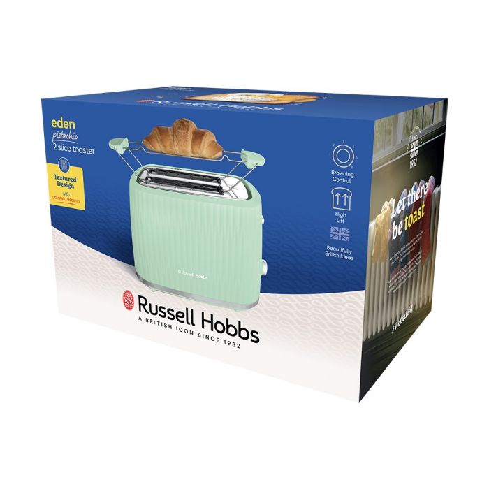 Тостер  Russell Hobbs Eden 800Вт, пластик, підігрів,разморозка, фісташковий