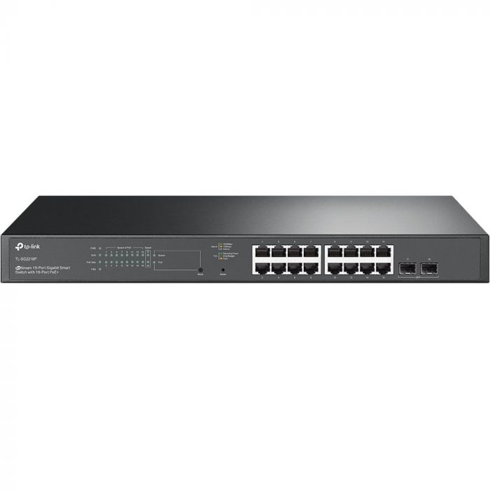 Комутатор TP-LINK SG2218P 16x1GE (16xPoE), 2xSFP, 150W, WebSmart