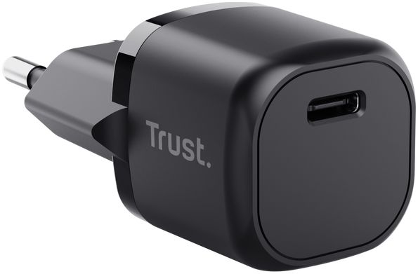 Зарядний пристрій мережевий Trust Maxo 20Вт, USB-C PD, чорний