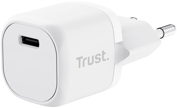 Зарядний пристрій мережевий Trust Maxo 20Вт, USB-C PD, білий