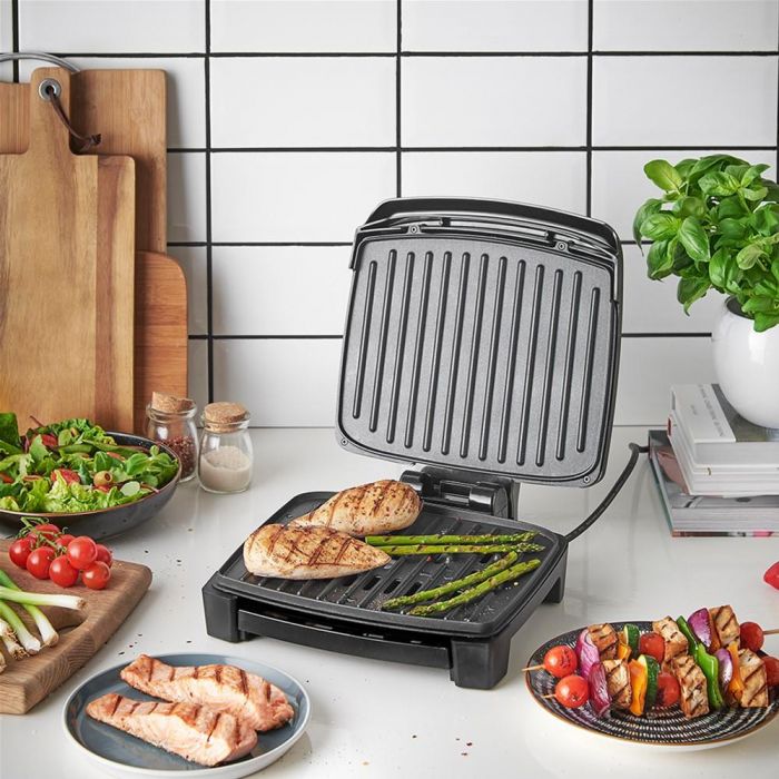 Гриль George Foreman прижимний Immersa Medium, 1300Вт, темп. режимів-1, з`ємні пластини, метал, пластик, чорний