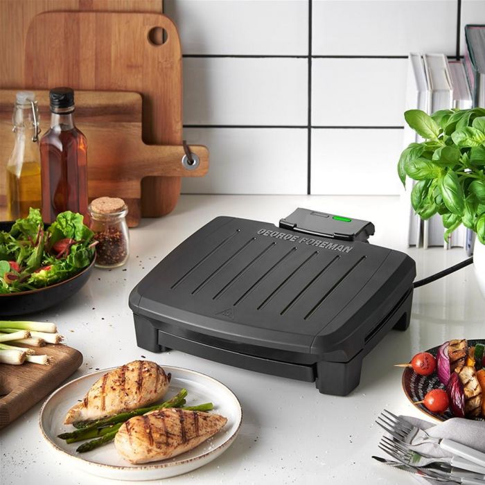 Гриль George Foreman прижимний Immersa Medium, 1300Вт, темп. режимів-1, з`ємні пластини, метал, пластик, чорний