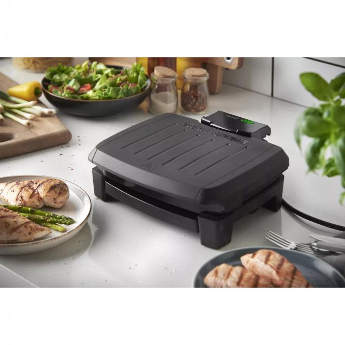 Гриль George Foreman прижимний  Immersa Small, 1100Вт, темп. режимів-1, з`ємні пластини, метал, пластик, чорний