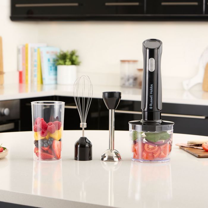 Блендер Russell Hobbs заглибний Desire Matte Charcoal, 500Вт, чаша-500мл, вінчик, міні-подріб., чорний