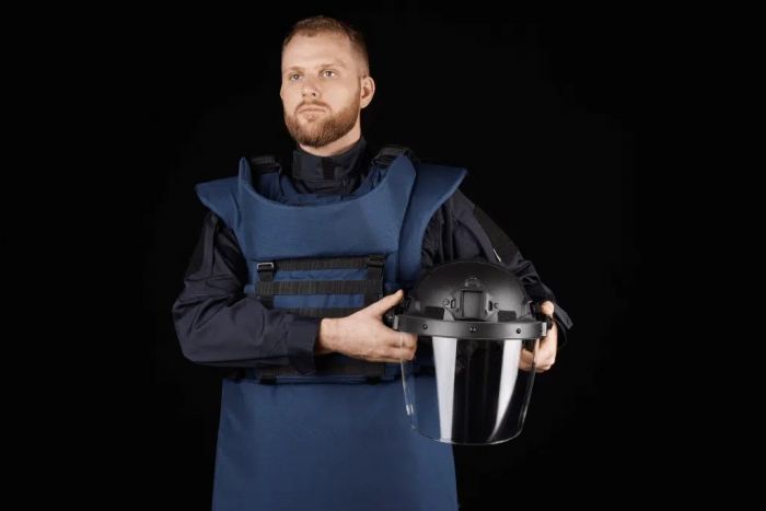Протиуламковий комплект Українська Броня HDA (Humanitarian Demining Apron), клас захисту ДСТУ 2, розмір L-XL, синій